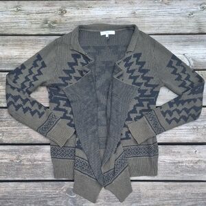 Fate Olive and Black Patterned Cardigan